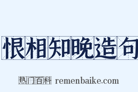 恨相知晚造句是什么意思的图片